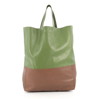 Celine Vertical Bi-Cabas Tote Leather Large Green 1896808