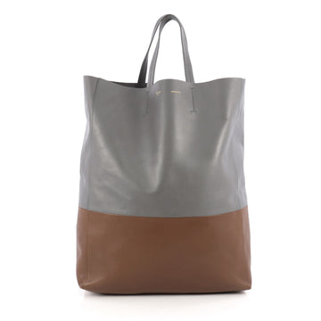 Celine Vertical Bi-Cabas Tote Leather Large Brown 1896814