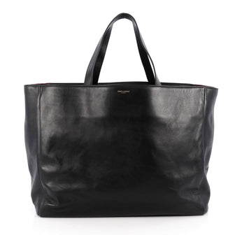 Saint Laurent Reversible East West Shopper Tote Leather Black