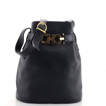 Salvatore Ferragamo Vintage Gancini Bucket Bag Leather Medium