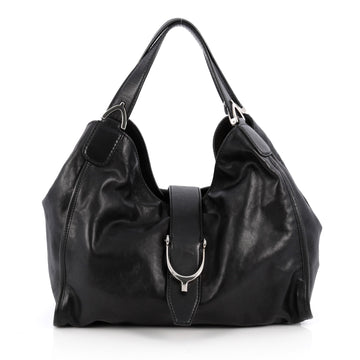 Gucci Soft Stirrup Tote Leather Medium Black 1897002