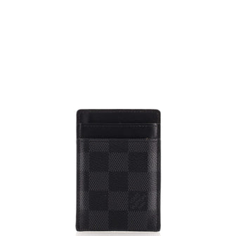 Card Holder Pince Damier Graphite Canvas - Wallets and Small
