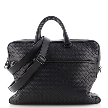 Bottega Veneta Convertible Front Zip Briefcase Intrecciato Nappa