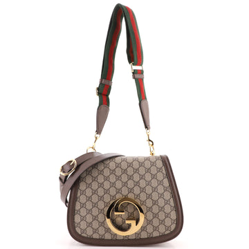 Gucci Blondie Flap Shoulder Bag GG Coated Canvas Medium
