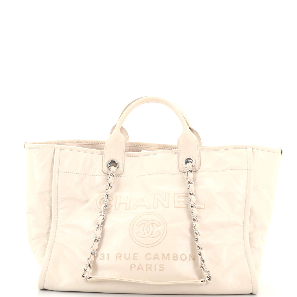 Chanel Deauville Tote Glazed Calfskin Large