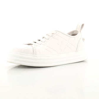 Fendi Women's Low-Top Sneakers Zucca Embossed Leather