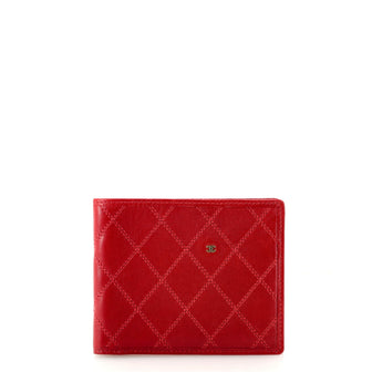 Diamond Stitch CC Bifold Wallet Quilted Calfskin