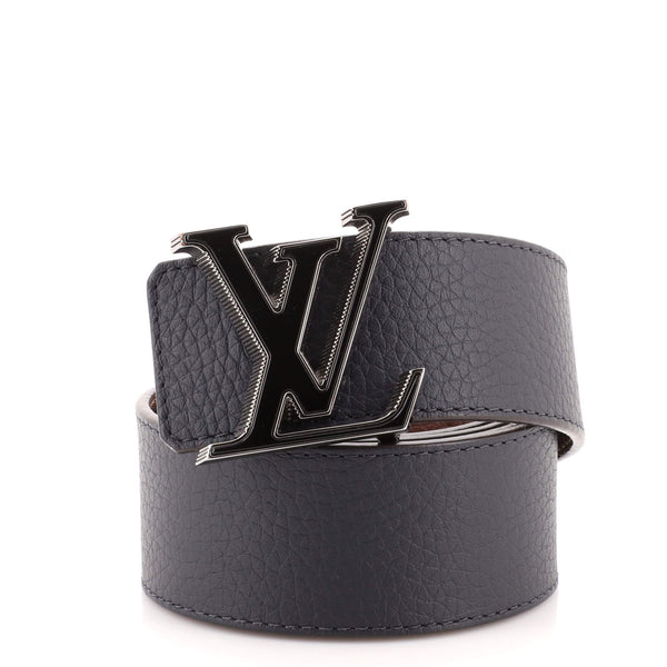 Louis Vuitton Red/Blue Taurillion Leather Logo Reversible Buckle Belt 95CM