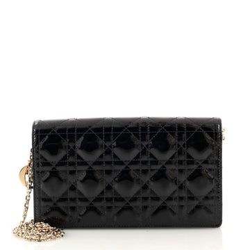 Christian Dior Lady Dior Clutch on Chain Cannage Quilt Patent