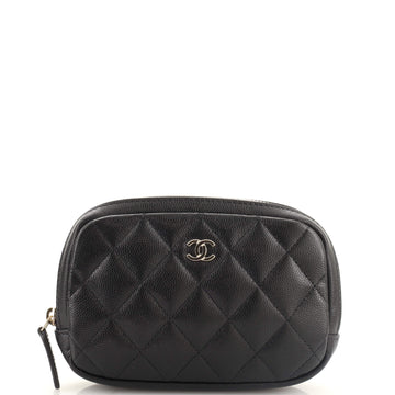 Chanel Curvy Cosmetic Pouch Quilted Caviar Small