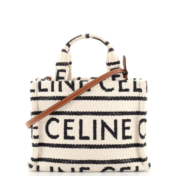 Shop CELINE Cabas small cabas thais in TEXTILE WITH CELINE ALL-OVER print  (199162ERQ) by 12Avenue