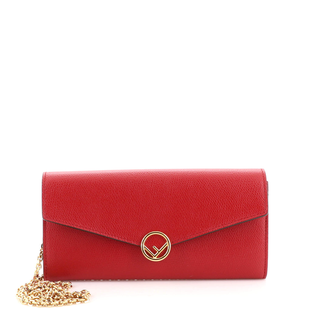 Fendi Continental With Chain in Red