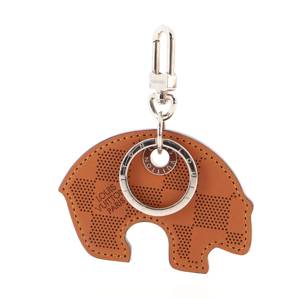 Louis Vuitton Summer Melody Bear Bag Charm and Key Holder Damier Leather  Brown 189914152