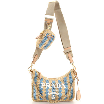 Prada Re-Edition 2005 Shoulder Bag Raffia Small
