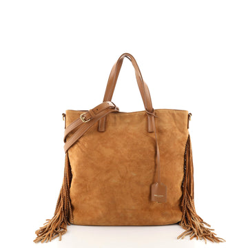 Saint Laurent Shopper Tote Suede with Studded Fringes Toy
