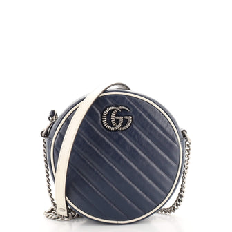 Gucci GG Marmont Round Shoulder Bag Diagonal Quilted Leather Mini
