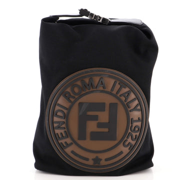 Fendi FF Logo Stamp Buckle Backpack Canvas Large