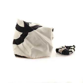 Chanel Scrunchie and Square Scarf Hair Tie Set Printed Silk