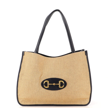 Gucci Horsebit 1955 Tote Canvas and Leather Medium