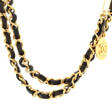 Chanel Vintage Medallion Chain Belt Metal and Leather