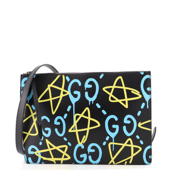Gucci Zip Messenger Bag GucciGhost Leather Large