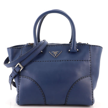 Prada Twin Pocket Tote Stitched City Calf Small