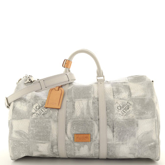 Louis Vuitton Keepall Bandouliere Bag Damier Salt Canvas 50