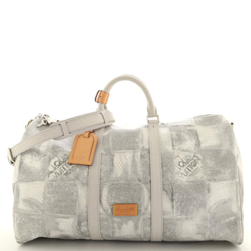 Louis Vuitton Keepall Bandouliere Bag Damier Salt Canvas 50