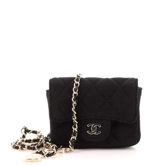 Chanel Classic Flap Card Holder on Chain Quilted Jersey Mini