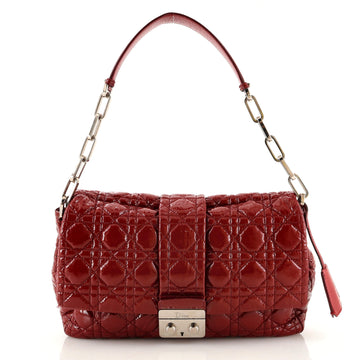 Christian Dior New Lock Flap Bag Cannage Quilt Patent Medium