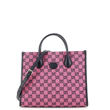 Gucci Structured Top Handle Open Tote Multicolor GG Canvas Small