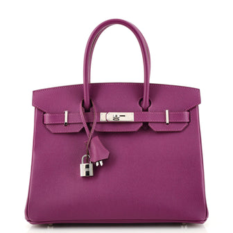 Birkin Handbag Anemone Epsom with Palladium Hardware 30