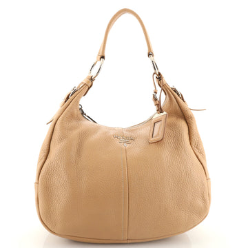 Prada Zip Top Hobo Vitello Daino Medium
