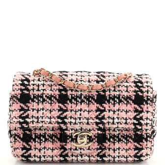 Chanel Classic Single Flap Bag Quilted Tweed Mini