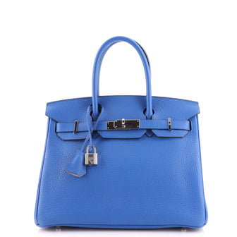 Hermes Birkin Handbag Verso Clemence with Palladium Hardware 30