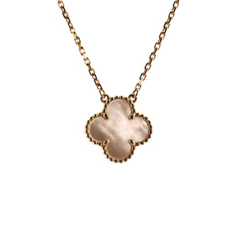 Van Cleef & Arpels Vintage Alhambra Pendant Necklace 18K Yellow Gold and Mother of Pearl