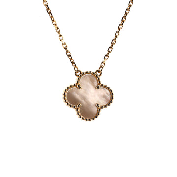 Van Cleef & Arpels Vintage Alhambra Pendant Necklace 18K Yellow Gold and Mother of Pearl