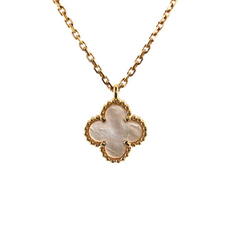 Van Cleef & Arpels Sweet Alhambra Pendant Necklace 18K Yellow Gold and Mother of Pearl