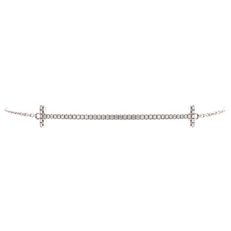 Tiffany & Co. T Smile Chain Bracelet 18K White Gold with Diamonds Large