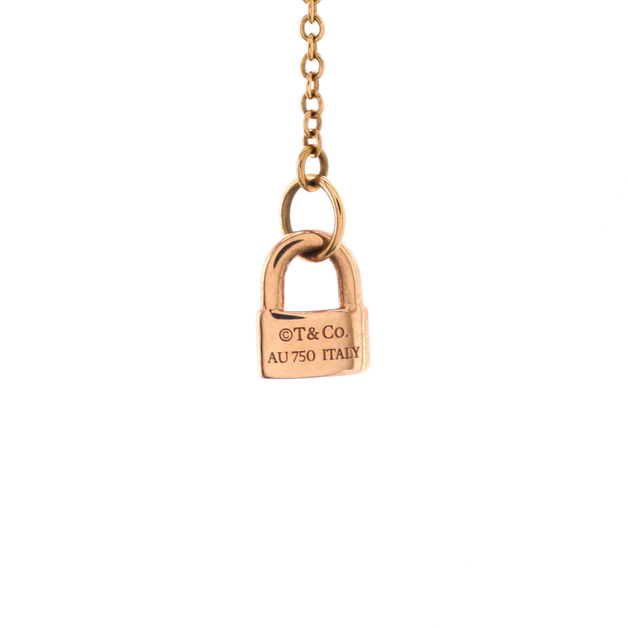 Tiffany & Co. Love Heart Tag Key Pendant Necklace 18K Rose Gold with