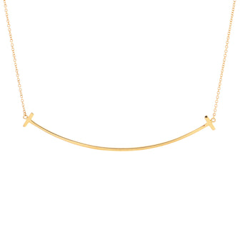 T Smile Pendant Necklace 18K Rose Gold Large