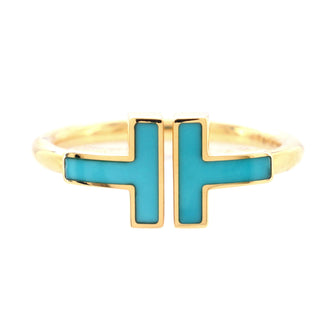 Tiffany & Co. T Wire Ring 18K Yellow Gold with Turquoise