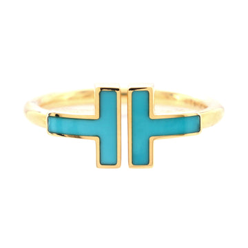 Tiffany & Co. T Wire Ring 18K Yellow Gold with Turquoise