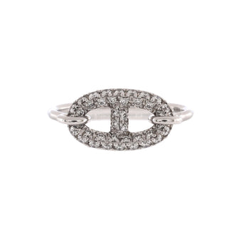 Hermes Ronde Ring 18K White Gold and Diamonds Small