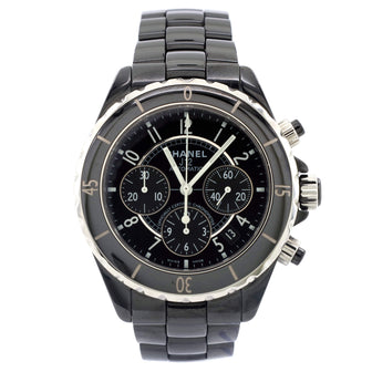Chanel J12 Chronograph Automatic Watch Ceramic and Stainless Steel 41