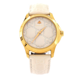 Gucci G-Timeless Quartz Watch Stainless Steel and Guccissima Leather 38