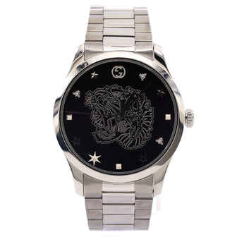 Gucci G-Timeless Roaming Tiger Quartz Watch Stainless Steel 38