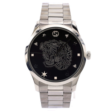 Gucci G-Timeless Roaming Tiger Quartz Watch Stainless Steel 38