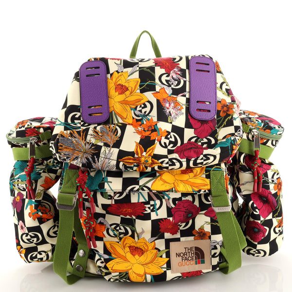 gucci x north face backpack Gucci The Flap Printed Nylon Large 189914 What are the best Color:Watermelon Magic color-golden-pirch-copperstate-exclusive