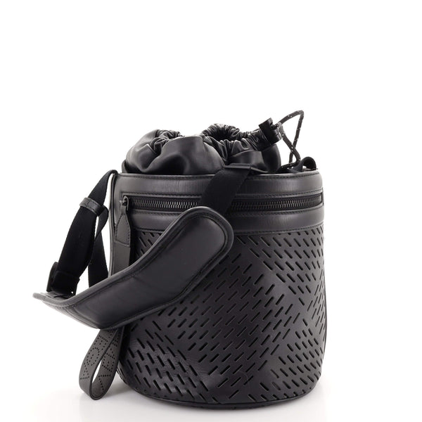 Bottega Veneta Perforated Leather Messenger Bag - Black Messenger
